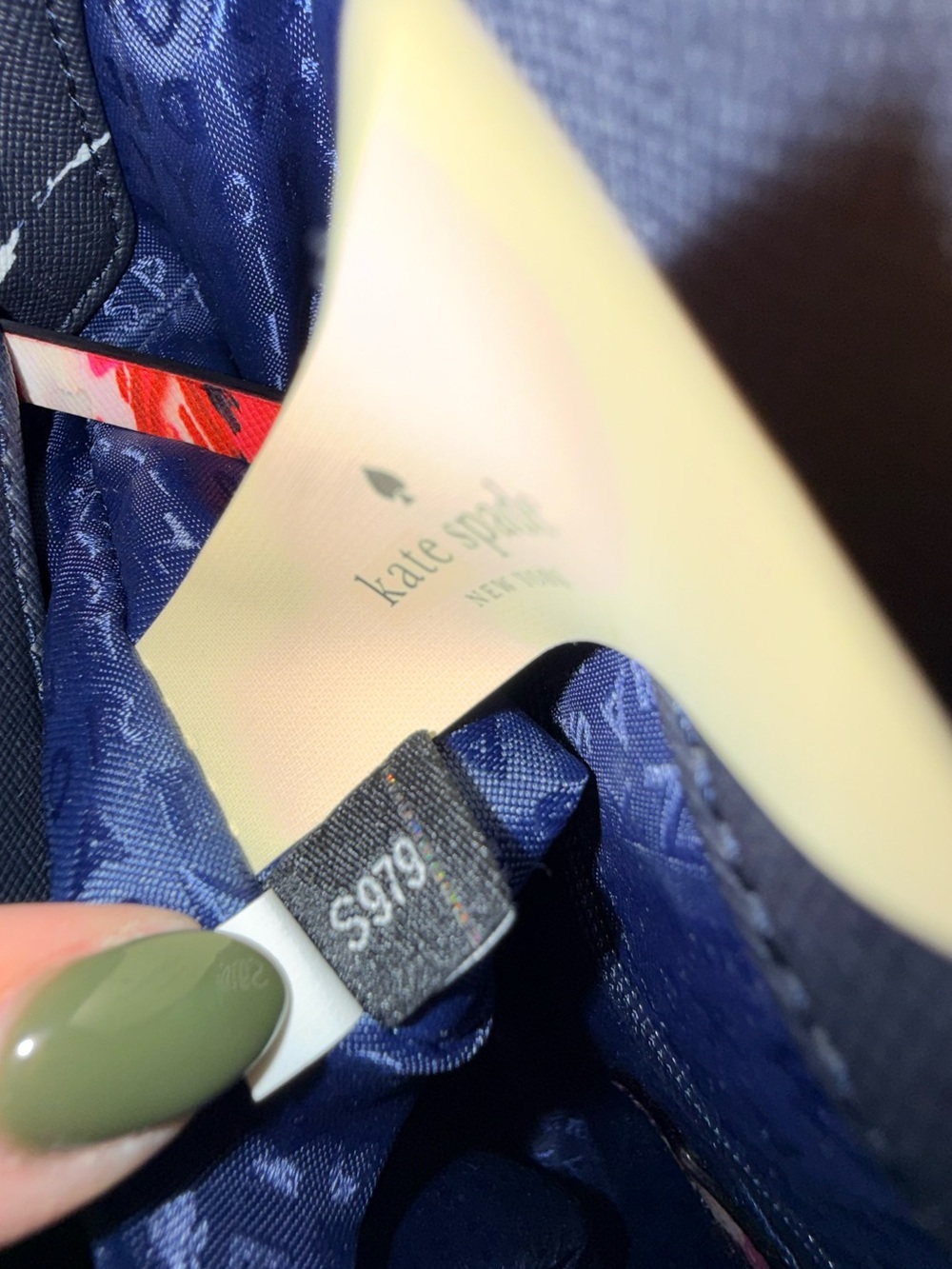 Kate Spade WKRU4751 Floral Satchel Crossbody Navy Multicolour - Picture 9 of 11